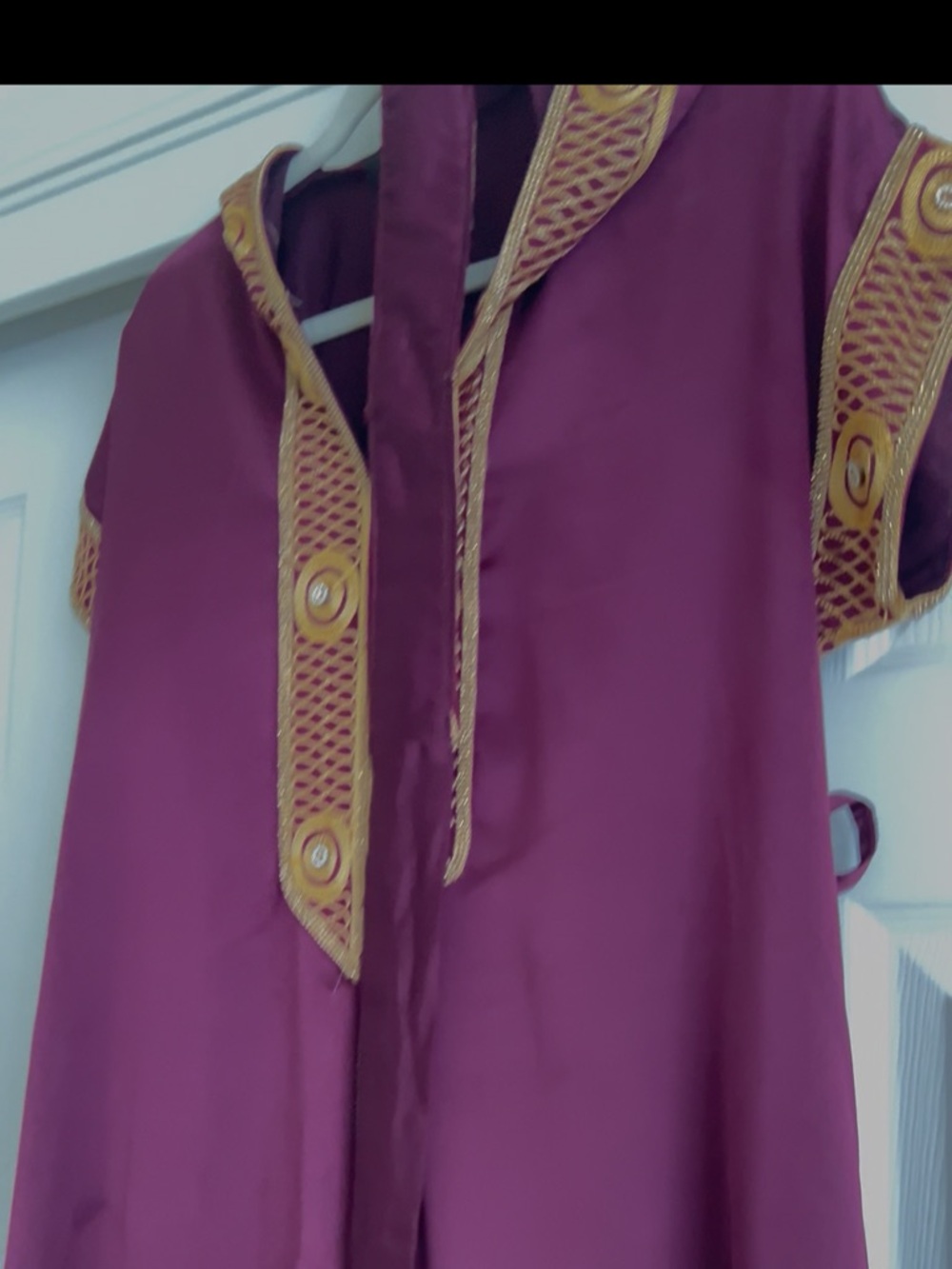 Purple Caftan with Gold Trim